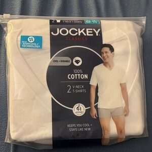 Jockey Classics 2-Pack White V-Neck T-Shirts